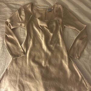 Elegant Cream Long Sleeve Dress